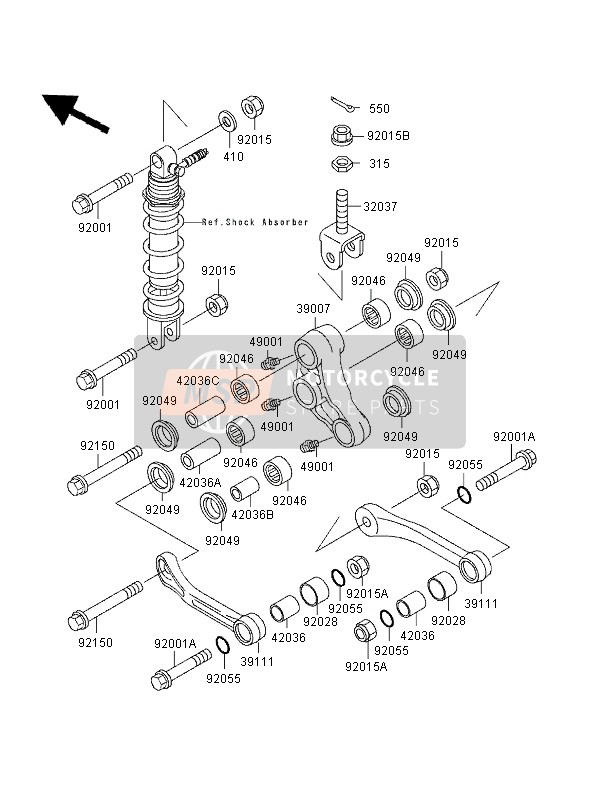 Kawasaki ZXR400 1997 Suspensión para un 1997 Kawasaki ZXR400