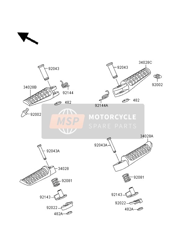 Kawasaki ZXR400 1997 Repose-Pieds pour un 1997 Kawasaki ZXR400