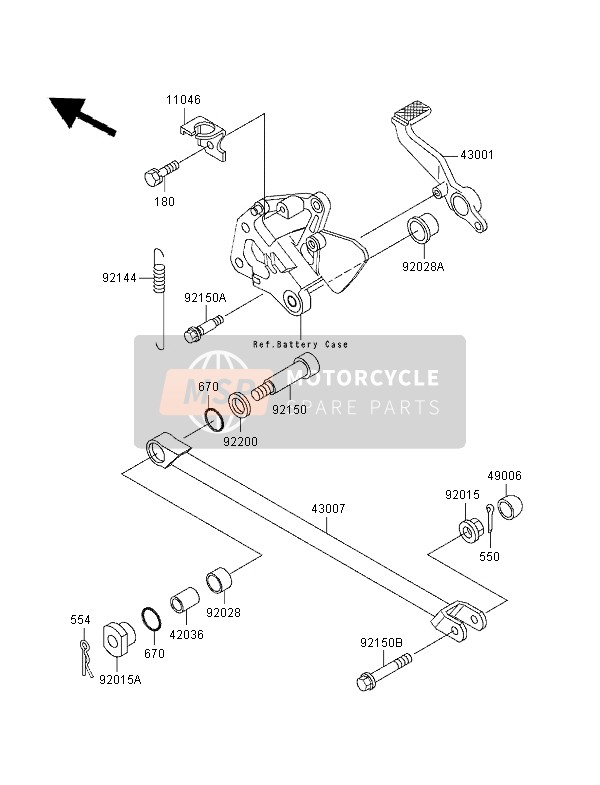 Kawasaki ZXR400 1997 Brake Pedal for a 1997 Kawasaki ZXR400