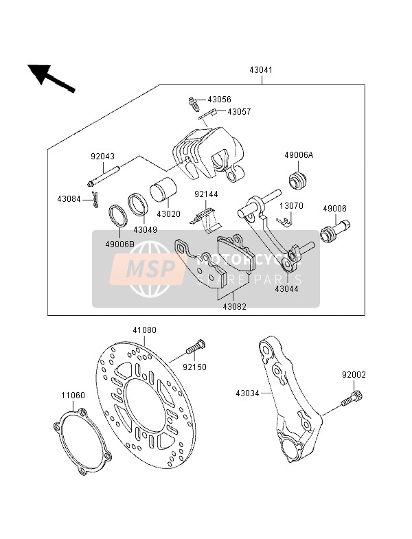 Kawasaki ZZ-R600 1997 Frein arriere pour un 1997 Kawasaki ZZ-R600