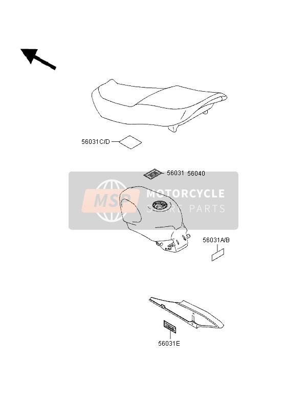 Kawasaki ZZ-R600 1997 Labels for a 1997 Kawasaki ZZ-R600