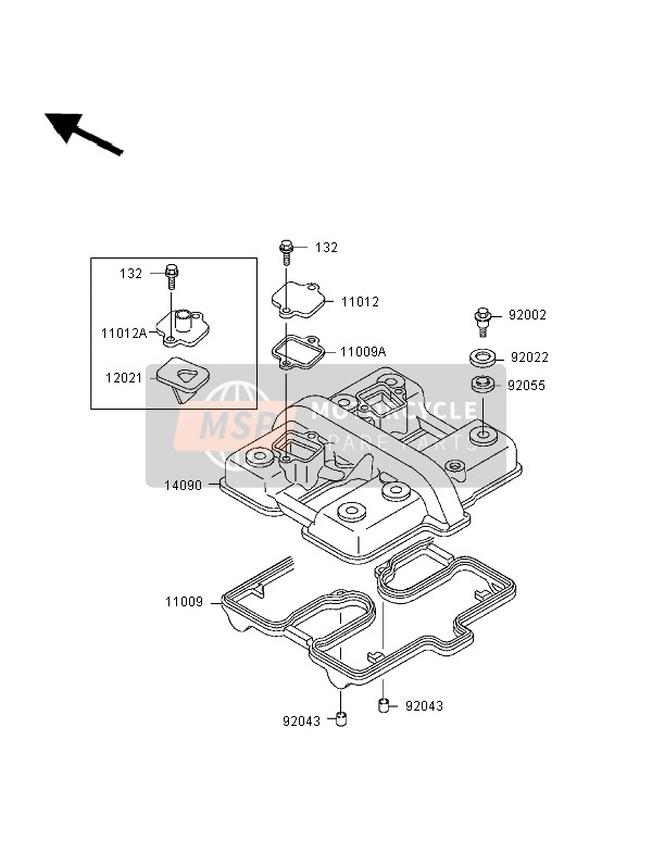 Kawasaki EN500 1998 Cylinder Head Cover for a 1998 Kawasaki EN500