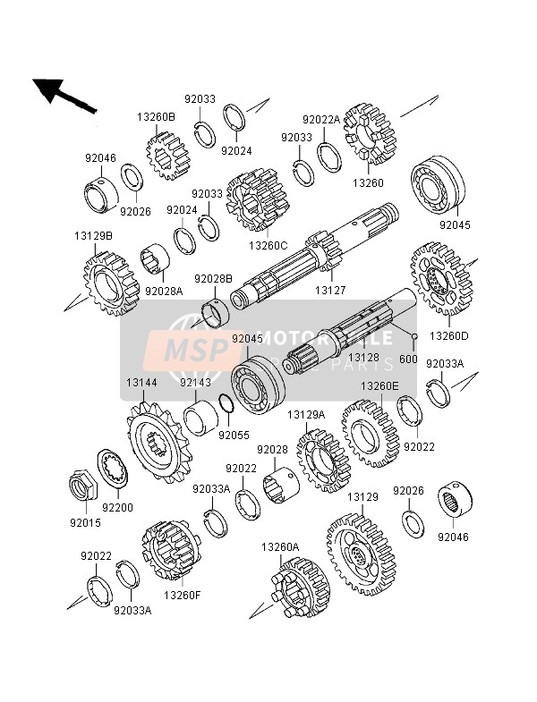 Kawasaki EN500 1998 Transmission for a 1998 Kawasaki EN500