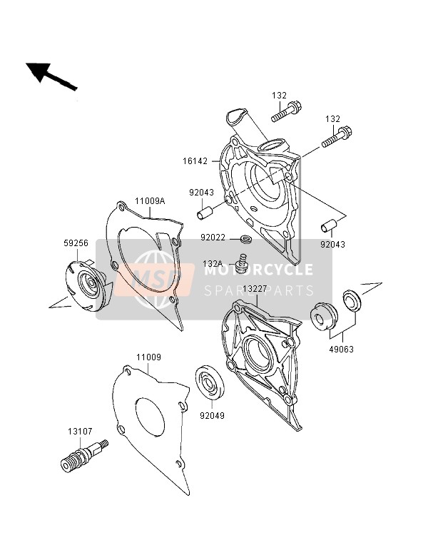 Kawasaki EN500 1998 Water Pump for a 1998 Kawasaki EN500