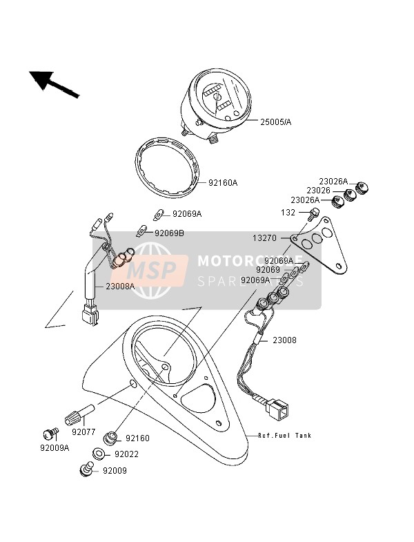 Kawasaki EN500 1998 Meter for a 1998 Kawasaki EN500