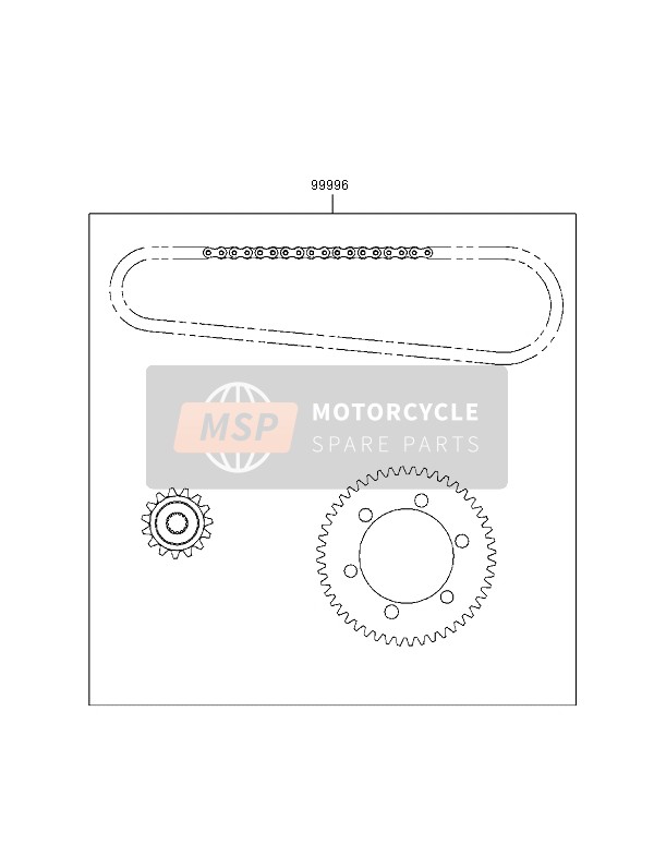 Kawasaki EN500 1998 Kettingset voor een 1998 Kawasaki EN500