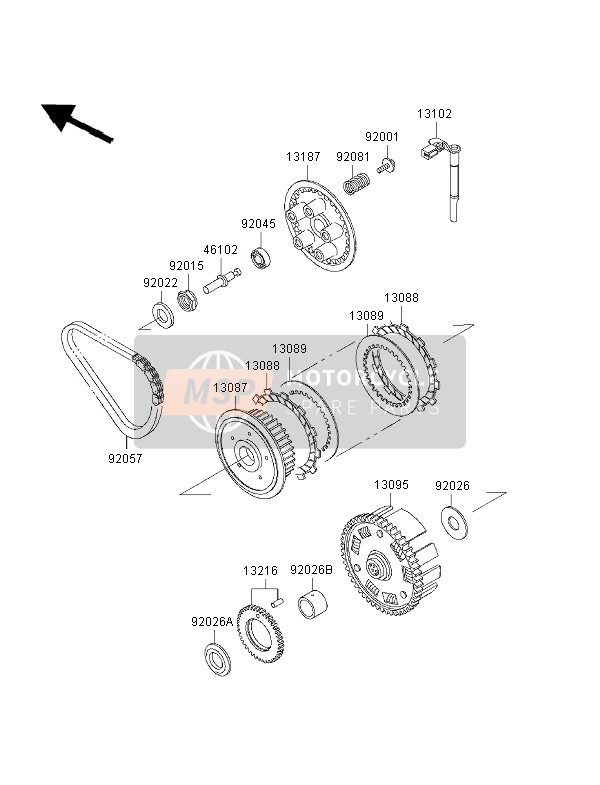 Kawasaki ER500 1998 Clutch for a 1998 Kawasaki ER500