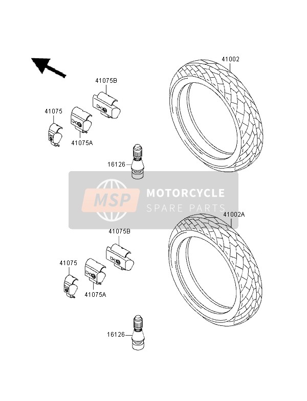 Kawasaki GPZ500S (UK) 1998 Tyres for a 1998 Kawasaki GPZ500S (UK)