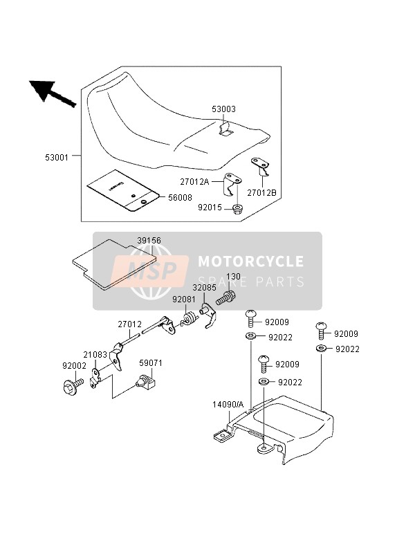 140901369B5, Cover,Seat,Black Pearl, Kawasaki, 0