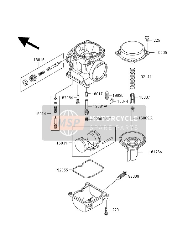 Kawasaki GPZ1100 1998 VERGASERTEILE für ein 1998 Kawasaki GPZ1100