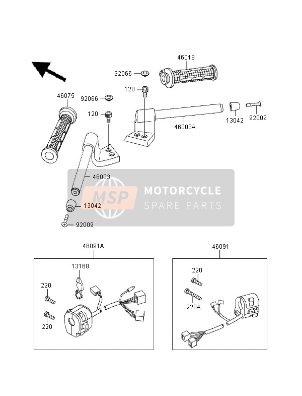 Kawasaki GPZ1100 1998 Handlebar for a 1998 Kawasaki GPZ1100