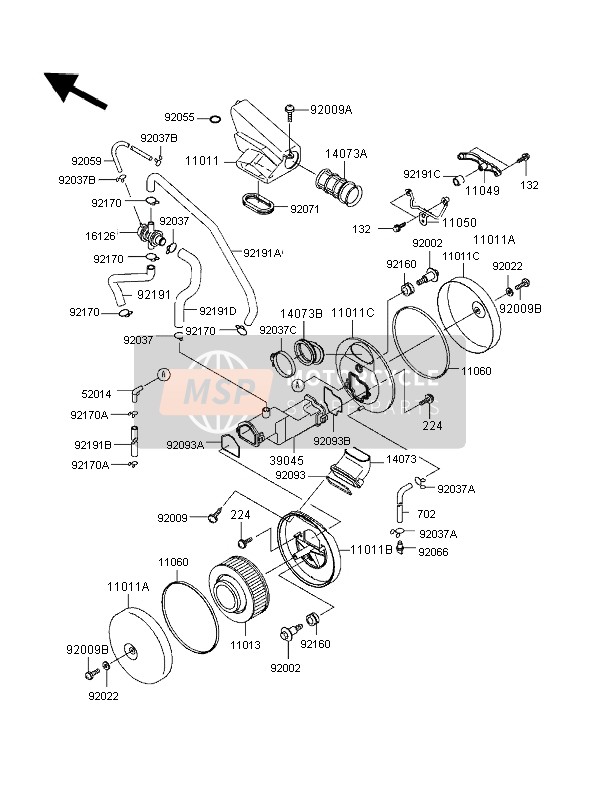 110111489, CASE-AIR Filter,Outside, Kawasaki, 1