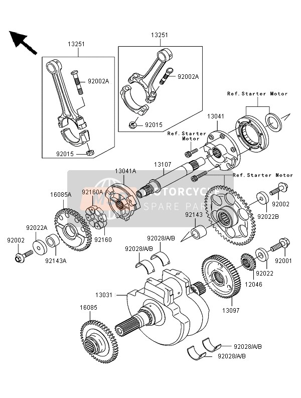 Kawasaki VN1600 CLASSIC 2003 Crankshaft for a 2003 Kawasaki VN1600 CLASSIC