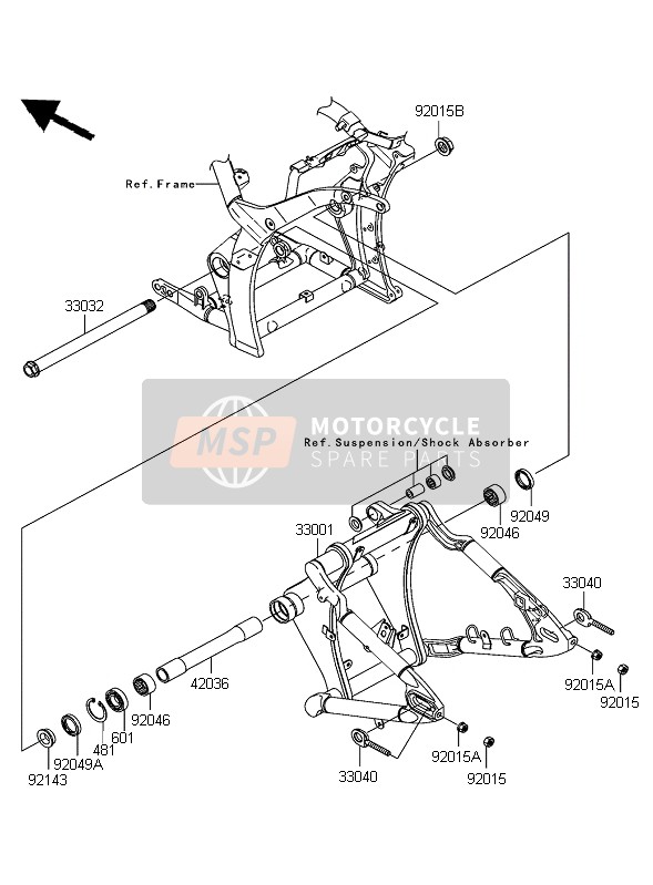 Kawasaki VN2000 2004 Swing Arm for a 2004 Kawasaki VN2000