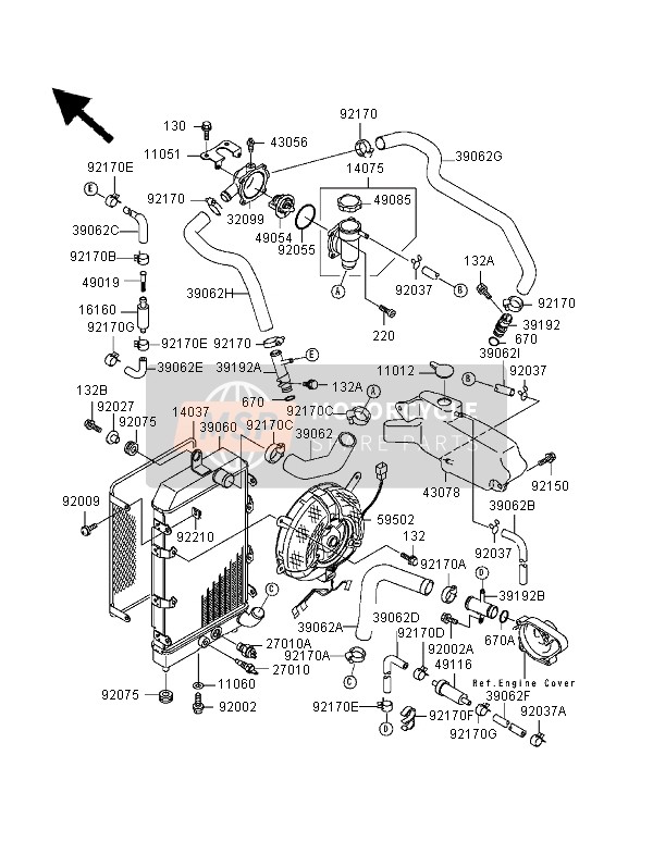 390621753, HOSE-COOLING, Kawasaki, 0