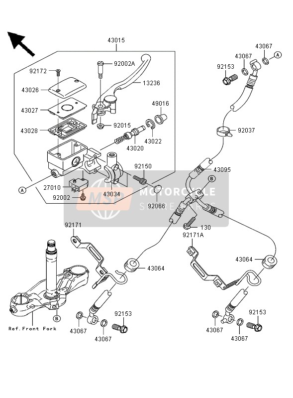 Kawasaki VN2000 2004 Front Master Cylinder for a 2004 Kawasaki VN2000