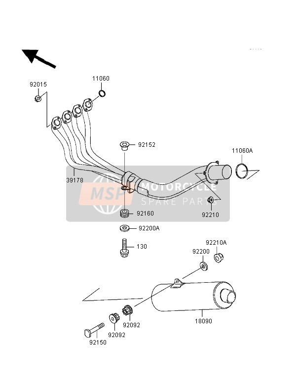 Kawasaki NINJA ZX-6R 1998 Muffler for a 1998 Kawasaki NINJA ZX-6R