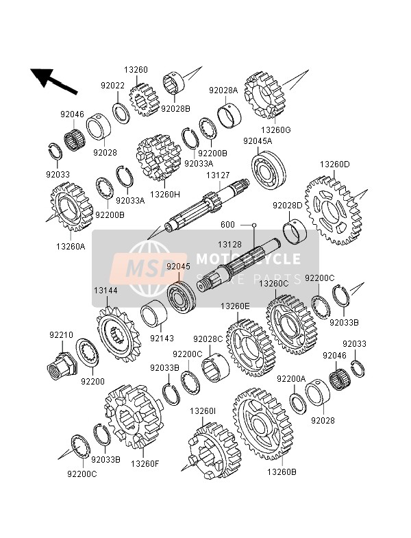 Kawasaki NINJA ZX-6R 1998 Transmission for a 1998 Kawasaki NINJA ZX-6R