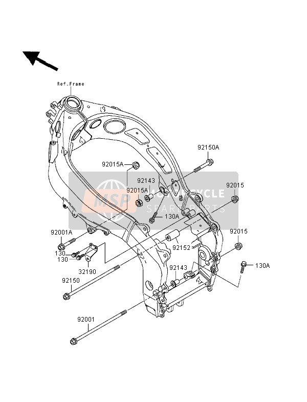 Kawasaki NINJA ZX-6R 1998 Raccords de cadre pour un 1998 Kawasaki NINJA ZX-6R