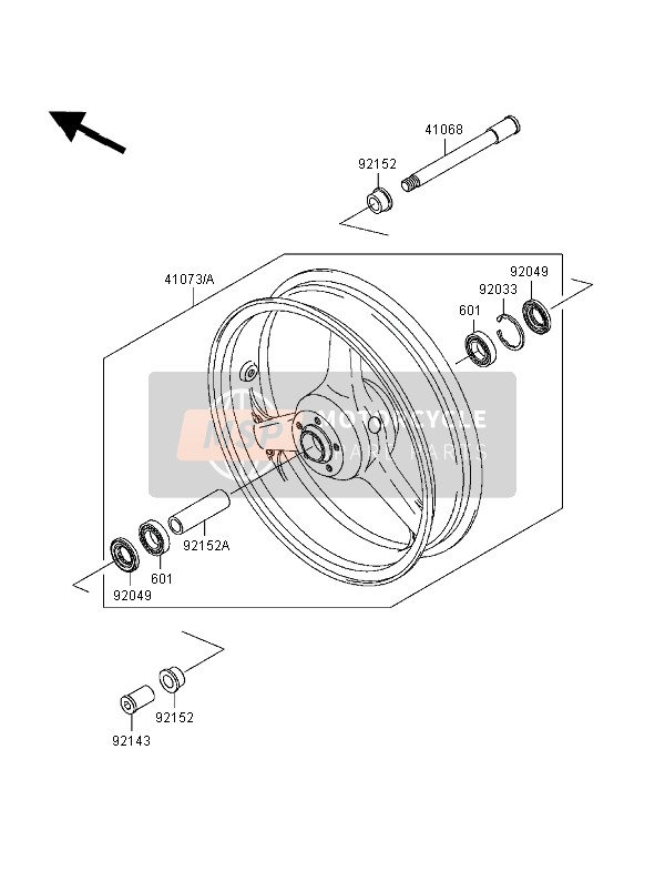 410731633DH, WHEEL-ASSY,Fr,C.Gray, Kawasaki, 0