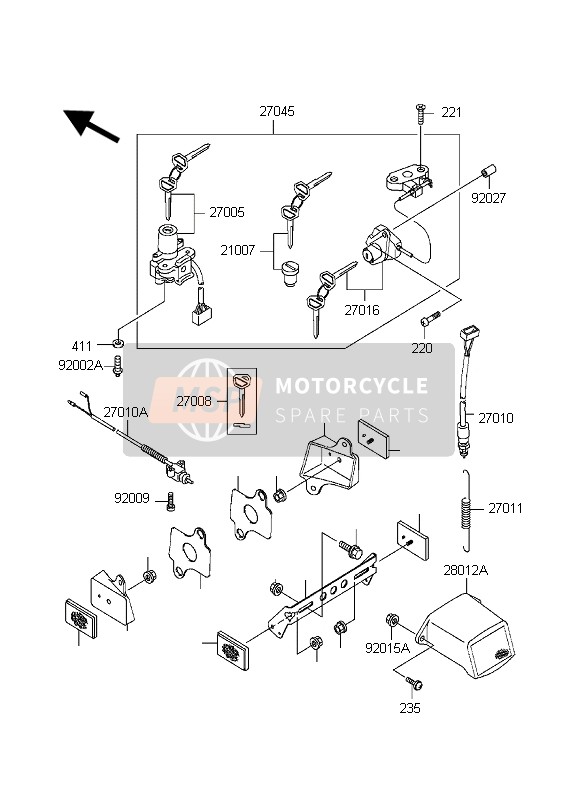 Kawasaki NINJA ZX-7R 1998 Switch de ignición para un 1998 Kawasaki NINJA ZX-7R