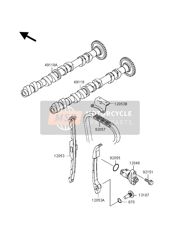 Kawasaki NINJA ZX-9R 1998 Camshaft & Tensioner for a 1998 Kawasaki NINJA ZX-9R