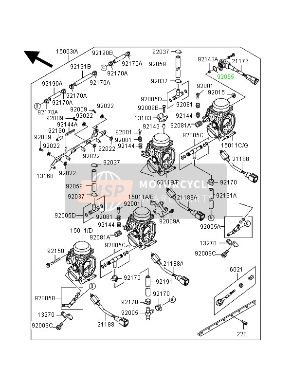 Kawasaki NINJA ZX-9R 1998 Carburettor for a 1998 Kawasaki NINJA ZX-9R