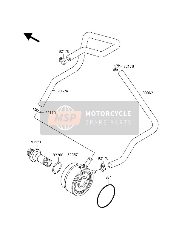 Kawasaki NINJA ZX-9R 1998 Enfriador de aceite para un 1998 Kawasaki NINJA ZX-9R