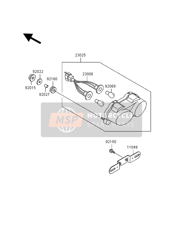 Kawasaki NINJA ZX-9R 1998 Tail Light for a 1998 Kawasaki NINJA ZX-9R