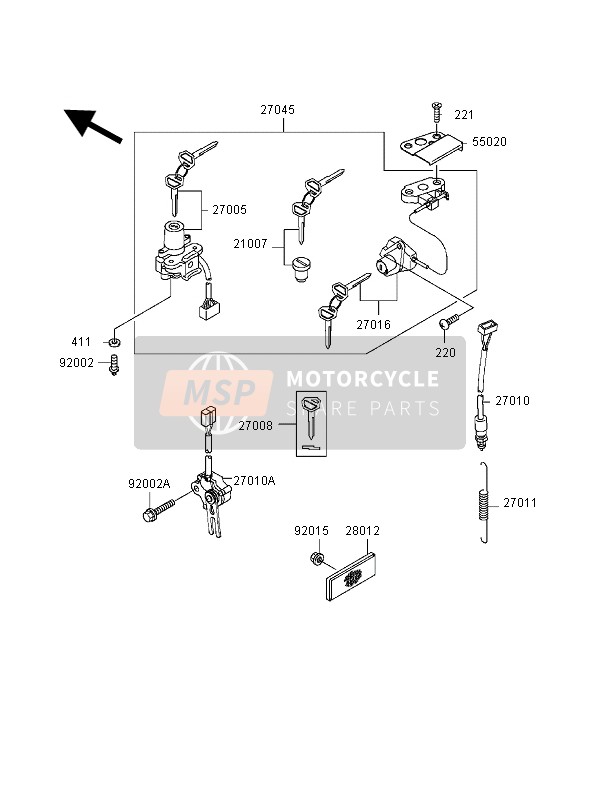 Kawasaki NINJA ZX-9R 1998 Ignition Switch for a 1998 Kawasaki NINJA ZX-9R