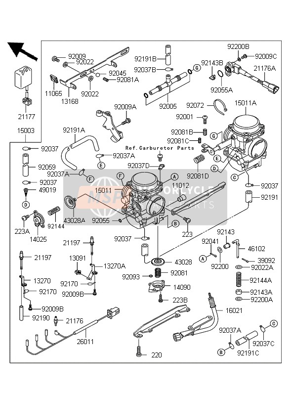 Kawasaki W650 2004 Carburatore per un 2004 Kawasaki W650