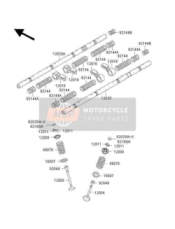 Kawasaki ZRX1100 1998 Klep voor een 1998 Kawasaki ZRX1100