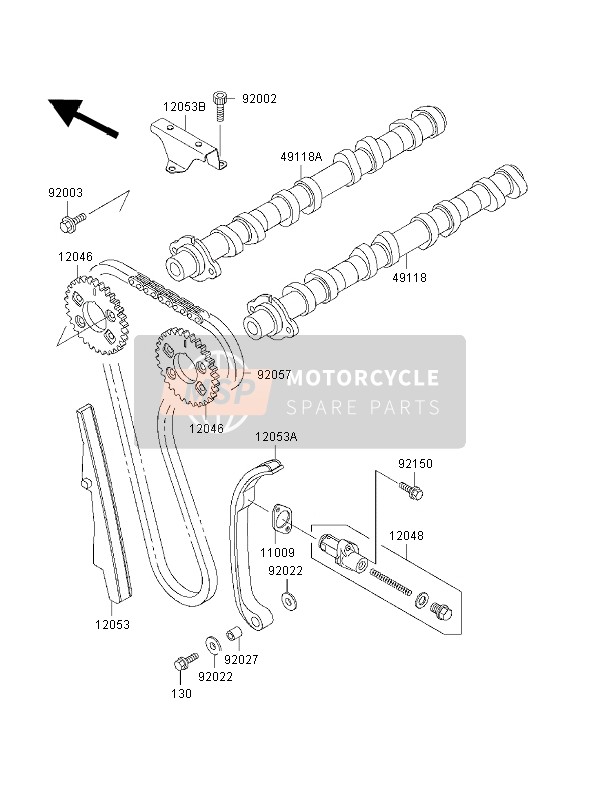 Kawasaki ZRX1100 1998 Camshaft & Tensioner for a 1998 Kawasaki ZRX1100