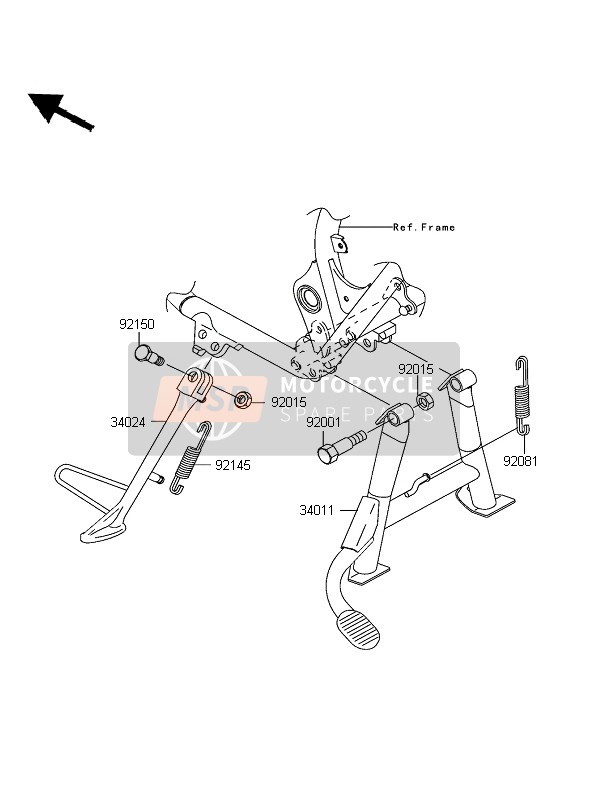 Kawasaki W650 2004 Stand for a 2004 Kawasaki W650