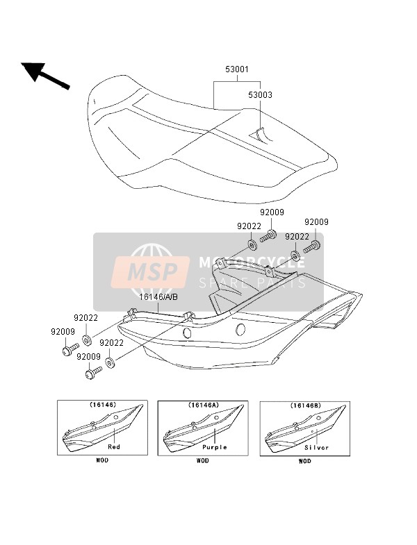 1614611853F, COVER-ASSY,Seat,M.M.Purple, Kawasaki, 0