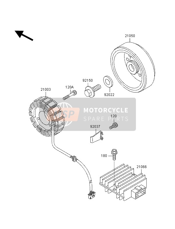 Kawasaki ZXR400 1998 Generator for a 1998 Kawasaki ZXR400