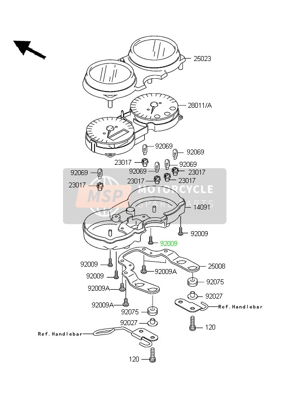 Kawasaki W650 2004 Meter for a 2004 Kawasaki W650