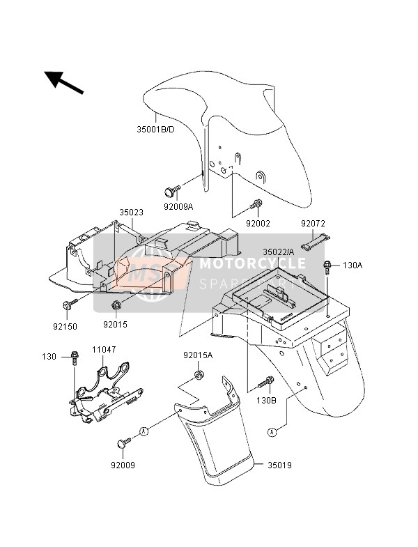 350401051H8, FENDER-COMP-FRONT, Ebo, Kawasaki, 2