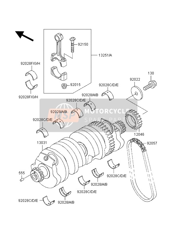 Kawasaki ZZ-R1100 1998 Crankshaft for a 1998 Kawasaki ZZ-R1100