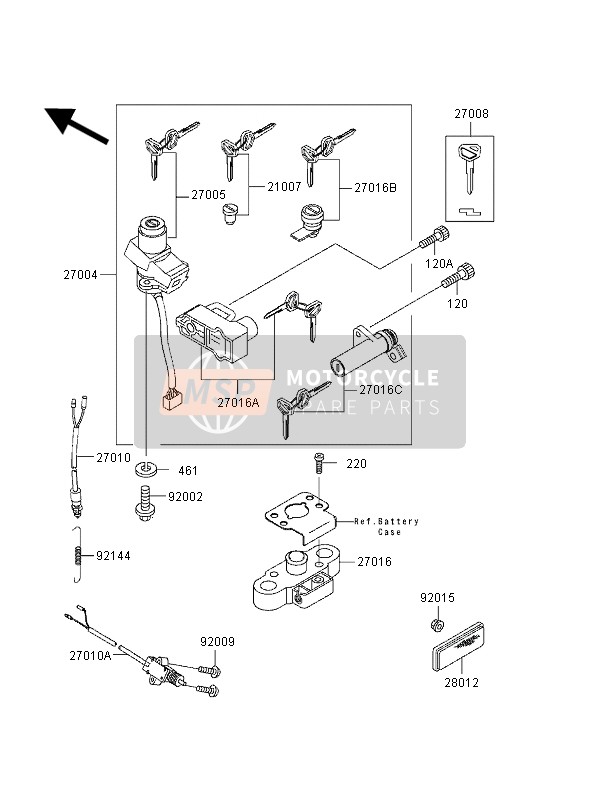 Kawasaki ZZ-R1100 1998 Ignition Switch for a 1998 Kawasaki ZZ-R1100