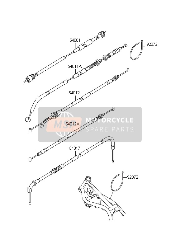 540111308, CABLE-CLUTCH, Kawasaki, 3