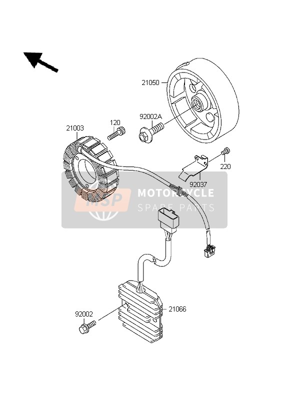 Kawasaki EN500 1999 Generator for a 1999 Kawasaki EN500