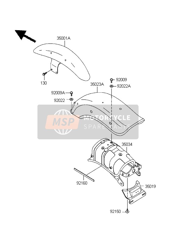 350011202H8, FENDER-ASSY-FRONT,Ebony, Kawasaki, 2