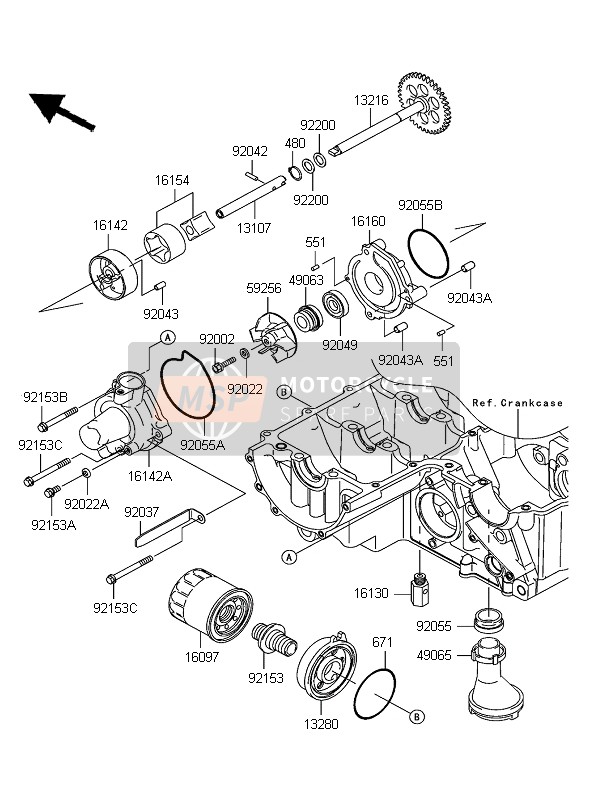 Kawasaki Z750 2004 Oil Pump for a 2004 Kawasaki Z750