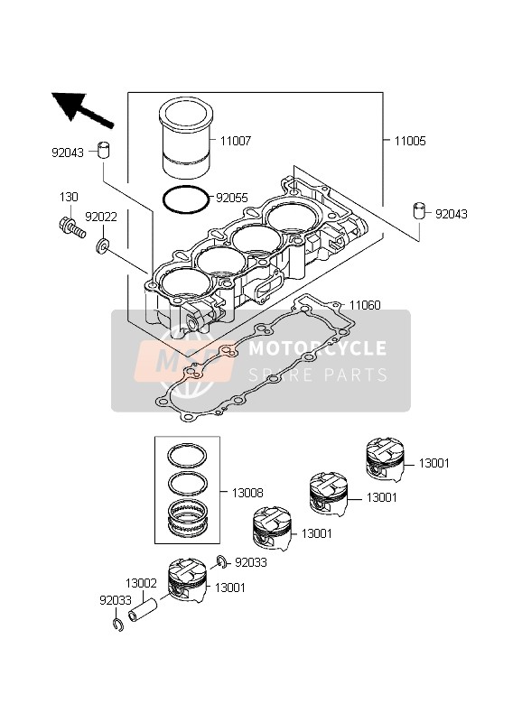 Kawasaki NINJA ZX-6R 1999 Cylinder & Piston for a 1999 Kawasaki NINJA ZX-6R