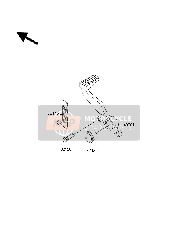 Kawasaki NINJA ZX-6R 1999 Brake Pedal for a 1999 Kawasaki NINJA ZX-6R