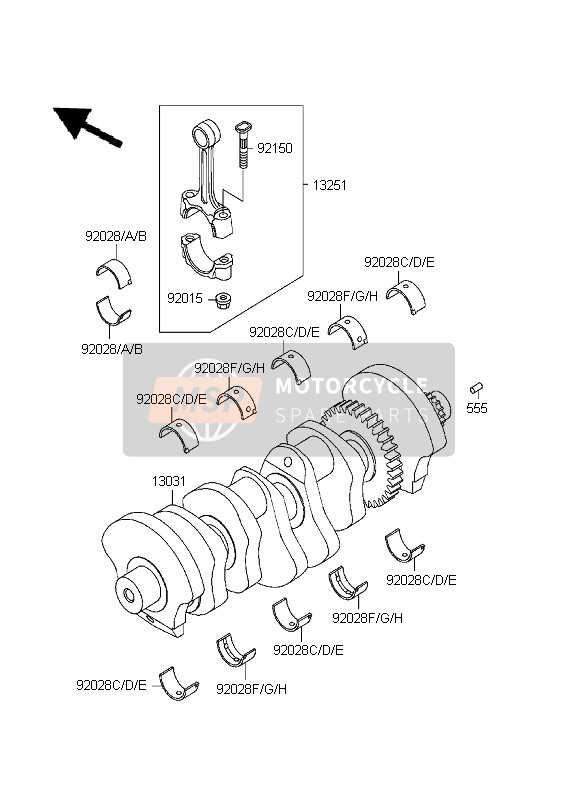 Kawasaki NINJA ZX-7R 1999 Crankshaft for a 1999 Kawasaki NINJA ZX-7R