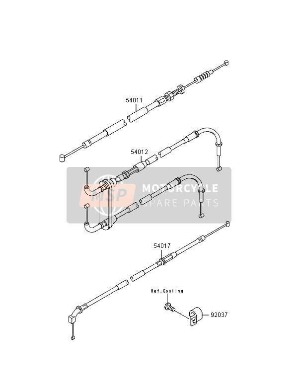 Kawasaki NINJA ZX-9R 1999 Cables for a 1999 Kawasaki NINJA ZX-9R