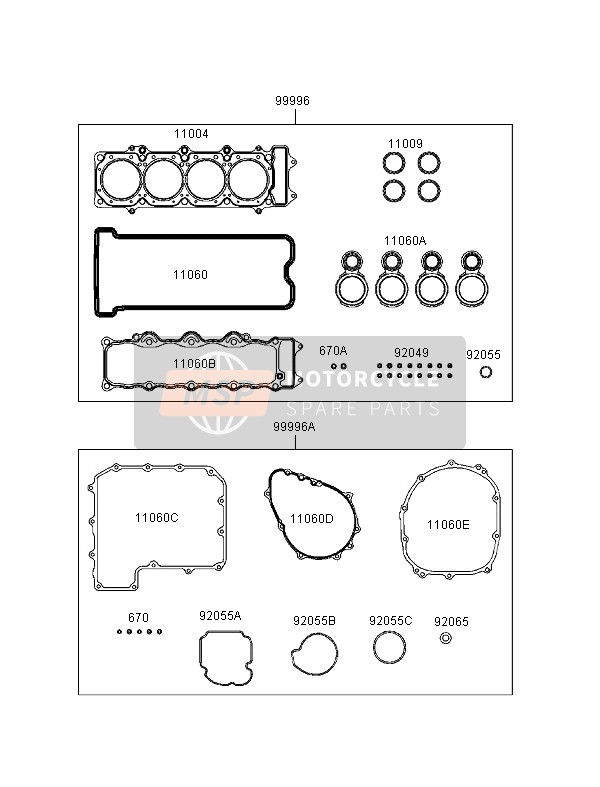 Kawasaki NINJA ZX-9R 1999 Gasket Kit for a 1999 Kawasaki NINJA ZX-9R