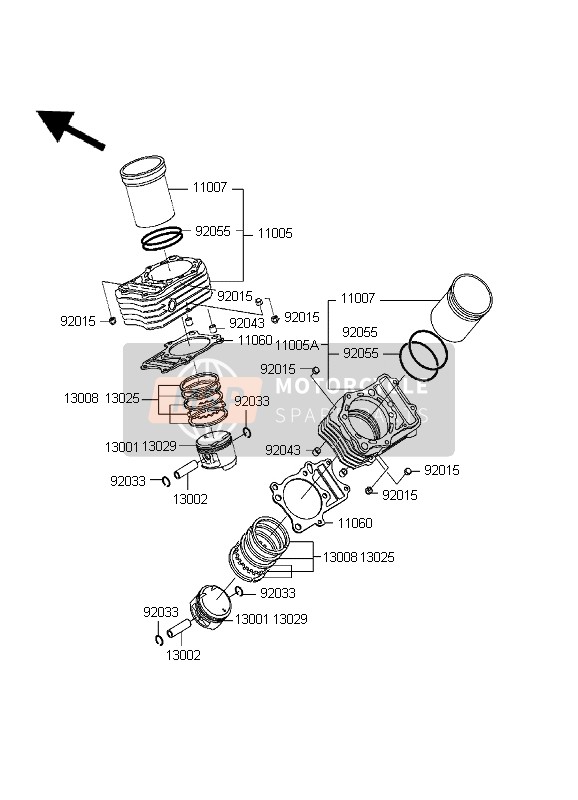 Kawasaki VN800 1999 Cylinder & Piston for a 1999 Kawasaki VN800